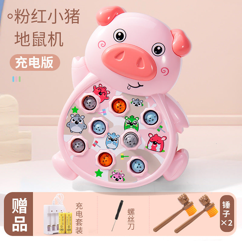 Kids educational electric whack-a-mole infant early education game console pig cow style music toy fun for men and women