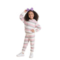 Girls' casual color block striped hoodie and jogger set - autumn activewear two-piece outfit for kids