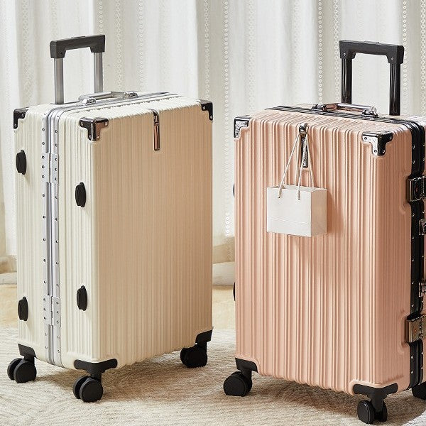 2025 luggage simple Internet celebrity ins retro travel 24 inch box 26 inch trolley case silent wheel durable