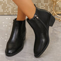 brown retro shoes women's fall and winter short boots british style boots thick heel chelsea boots women's thick heel nude boots