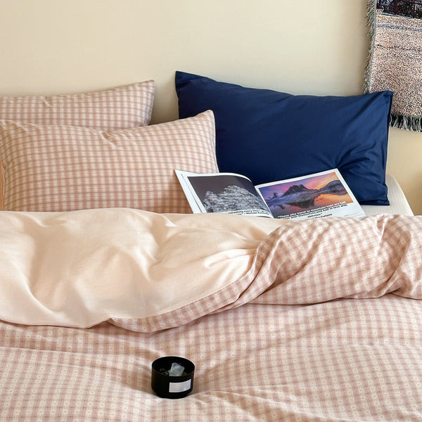 Simple wind small jacquard cotton four-piece set mixed and matched ins bed sheet quilt cover 1.5m 1.8m bedding bed hat