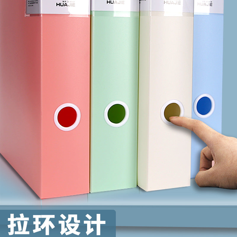 Huajie Morandi A4 File Box File Box Thickened Large Capacity Label Document Box Data Box Storage Box