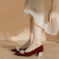Factory customized stiletto pointed-toe suede rhinestone pumps - european & american style work shoes for women