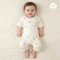Baby pajamas mocotton thin style kids' loungewear summer boys' and girls' three-quarter sleeve air conditioning suit high-waisted set