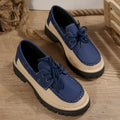 new arrival british style retro front tie backlow ankle flats women's export color matching rivets casualthick sole loafers