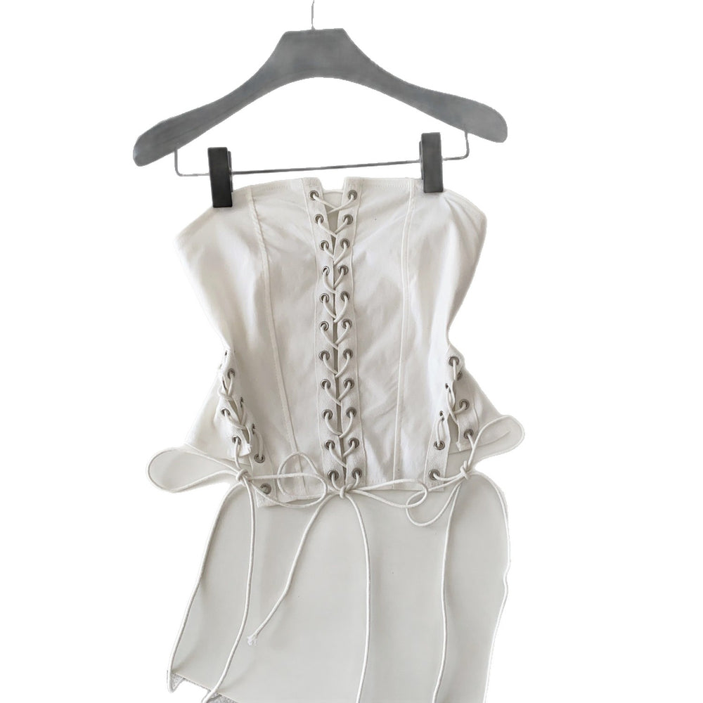 Pure desire sexy sexy sister style tie backtube top vest women's clothes waist slimming lookfashionshort outwear tops