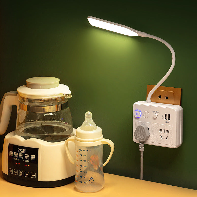 Remote control plug-in night light - bedside lamp for bedroom, sleep, baby feeding, postpartum care, eye protection, home use, socket-type table lamp