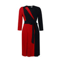 D396 african plus size women's clothing  new fashionable color block tie-up pleated skirt elegant export dress