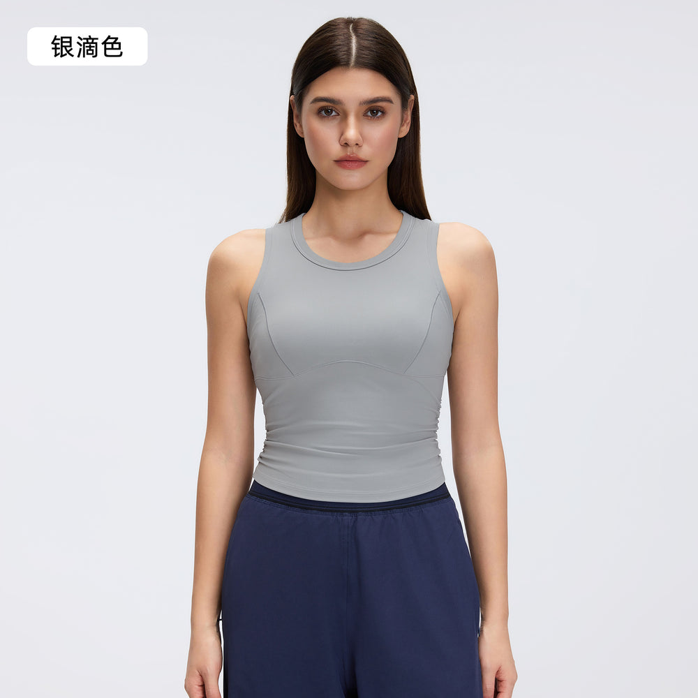 Sleeveless sports vest women's tight slimming look running training yoga clothes free to wear bra fitness clothes topsd26003