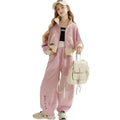 Girls' autumn casual two-piece set:  spring/autumn new arrival, versatile and stylish stand collar jacket with loose-fit pants, autumn outfit
