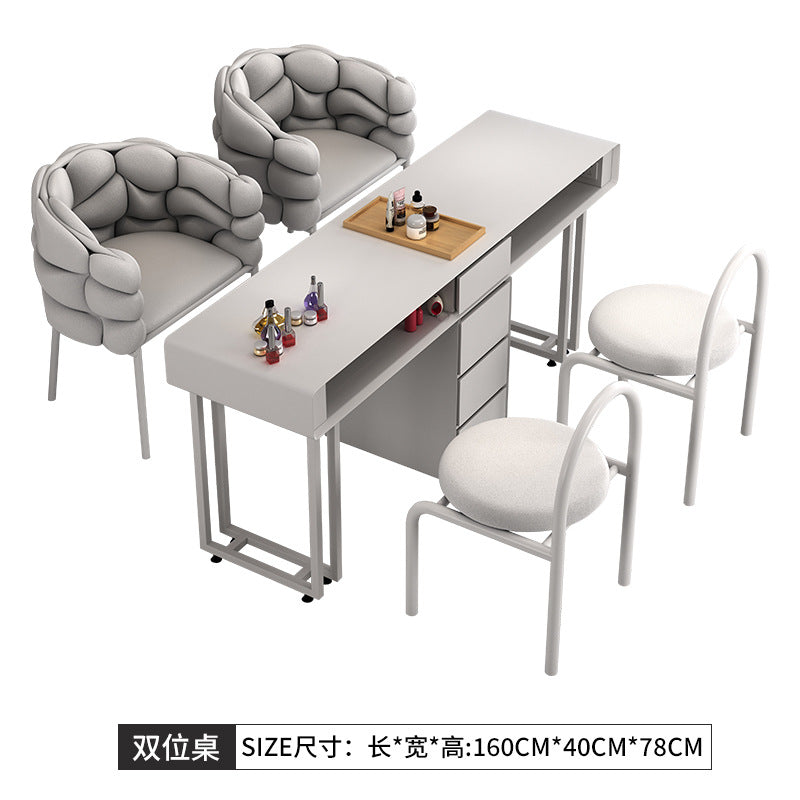 Cream style manicure table and chair set Japanese single double manicure light luxury Internet celebrities ins manicure shop manicure table