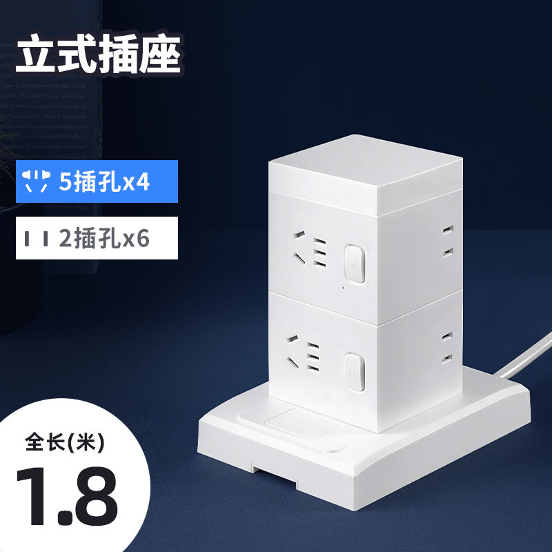 Smart tower power strip with night light, multi-port usb, and long cord – home power strip with multiple outlets
