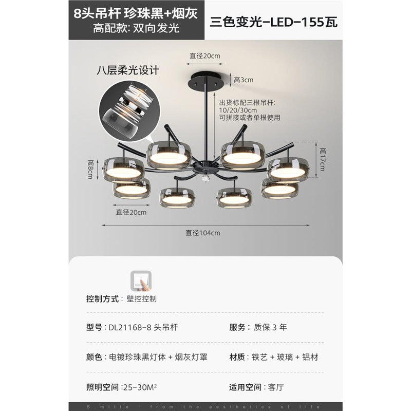 Italian minimalist living room chandelier advanced sense 2024 new high-end creative designer lighting combination whole house package