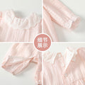 Baby romper autumn outfit chic style for newborn and young female babies, newborn clothes, full month celebration, 100-day celebration, long-sleeved crawling suit