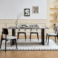 Foshan pure black slate dining table and chair set small apartment dining table for home restaurant rectangular shunde dining table