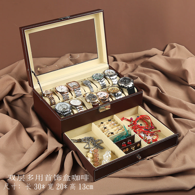 Leather watch box, watch storage box, watch display box, watch box, multiple watches, jewelry box, sunroof bracelet box.