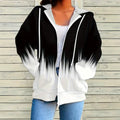 hot-selling plus-size women's zip-up hoodie, new casual long-sleeve hooded sweatshirt jacket, dropshipping available