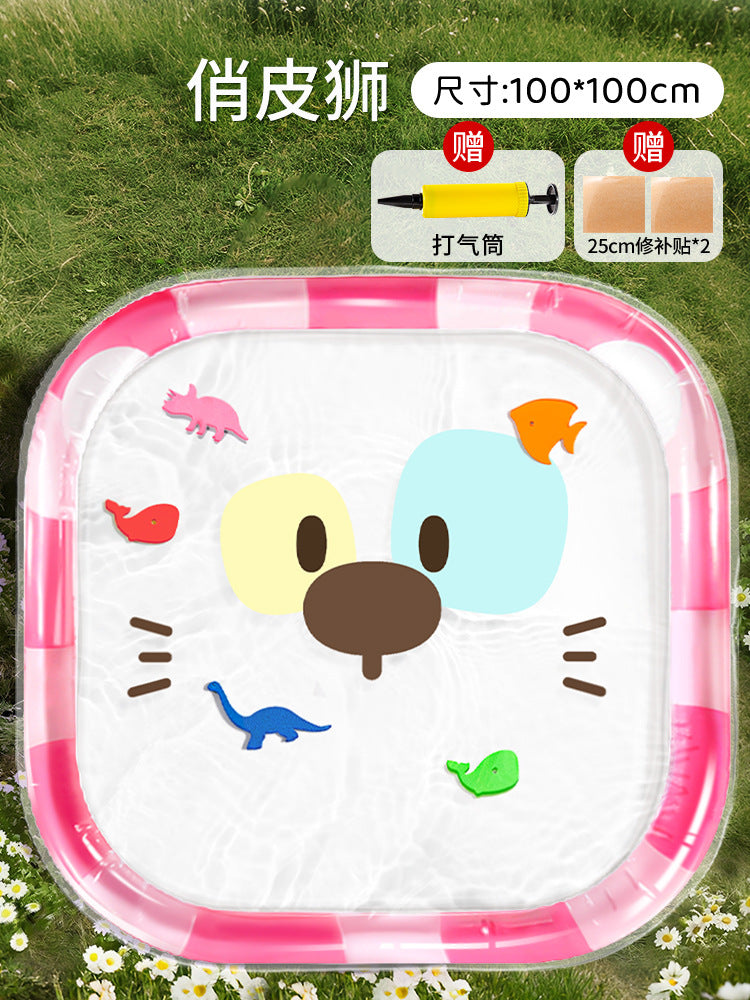Baby thickened water mat for tummy time, suitable for 6+ months, newborn floating ring, water play equipment