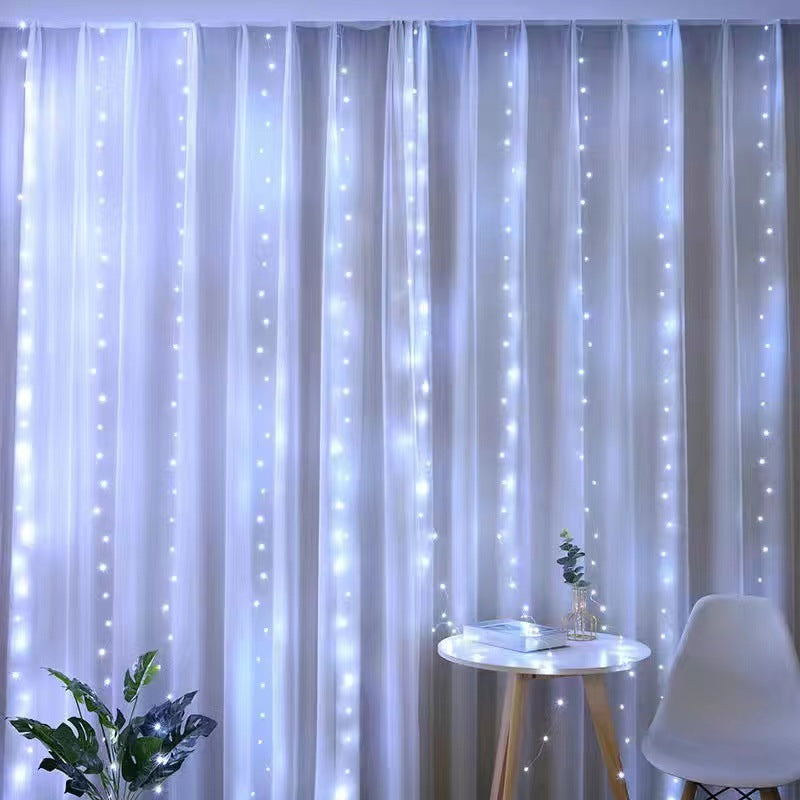 Cross-border LED copper wire curtain light USB remote control light string Christmas atmosphere decoration small lights flash wholesale