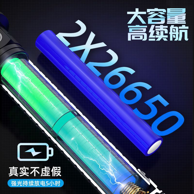 Cross-border wholesale flashlight P90 strong light rechargeable and retractable outdoor portable super bright long-range household small flashlight