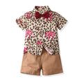 Kids' outfit: fresh print summer set for boys - new two-piece shirt set for baby boys, beach style floral shirt