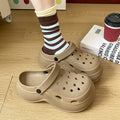 Baotou crocs women's breathable thickenedbottom outer wear eva sandals half slippers women's summer non-slip new arrival sandals