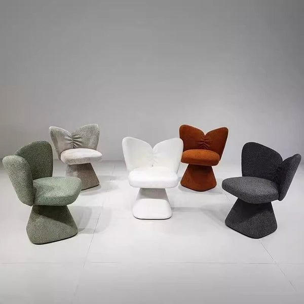 French makeup stool dressing stool light luxury on reception butterfly dopamine healing single chair fabric art rotatable dining chair