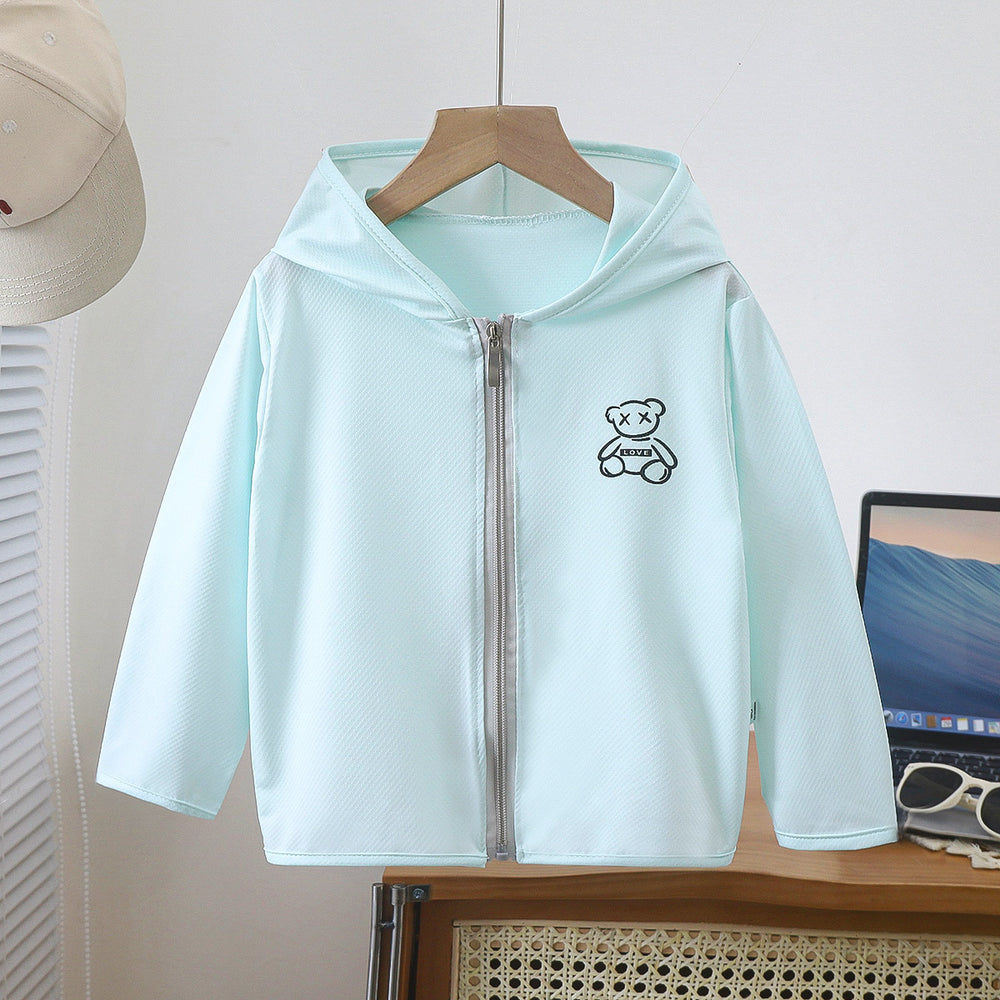 Ice silk thin kids sun protection clothing breathable sun protection boys and girls sun protection clothing baby skin clothing summer sun protection shirt