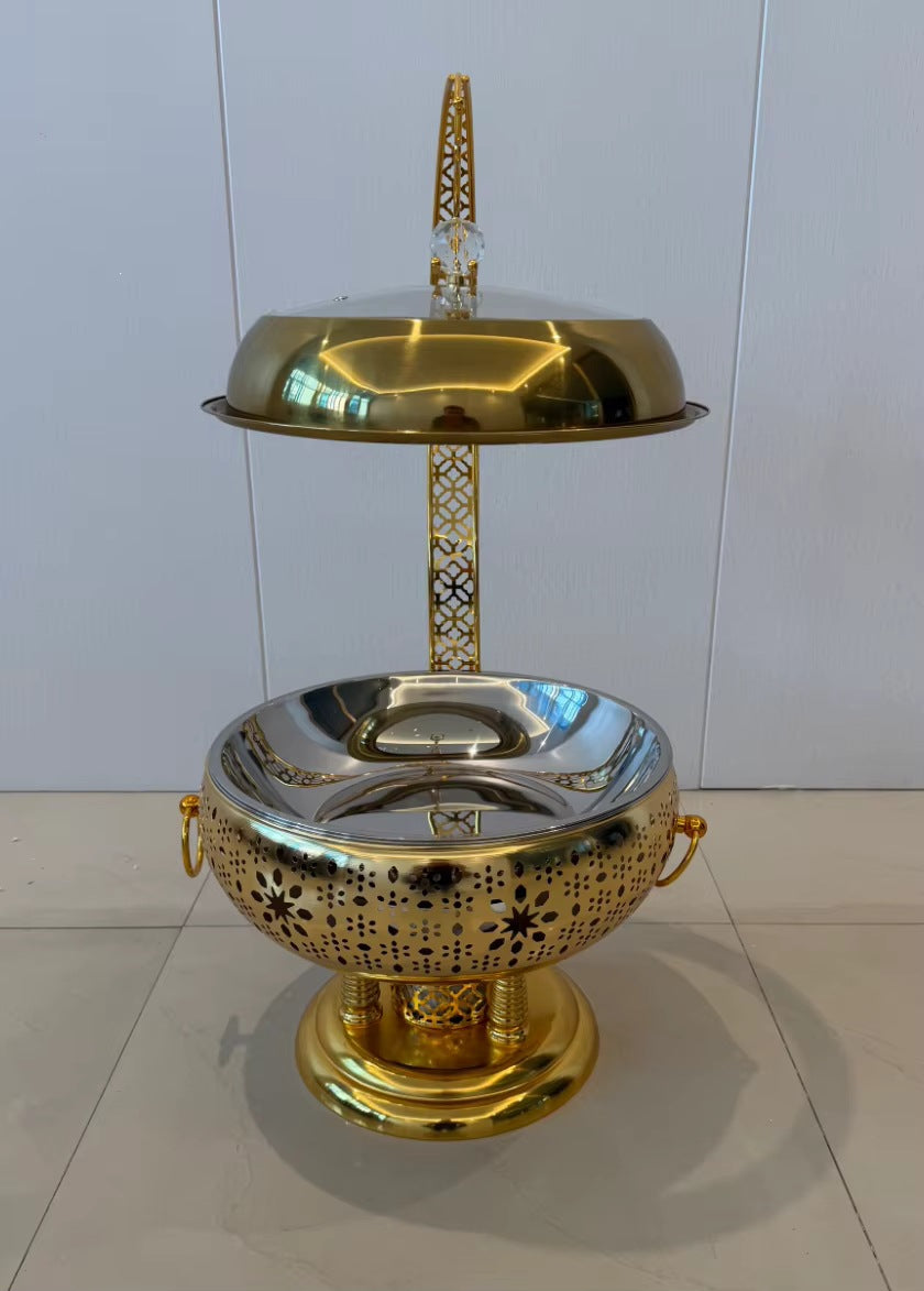 Gold stainless steel buffet warmer - 8l hotel wedding insulated buffet stove - in stock & wholesale