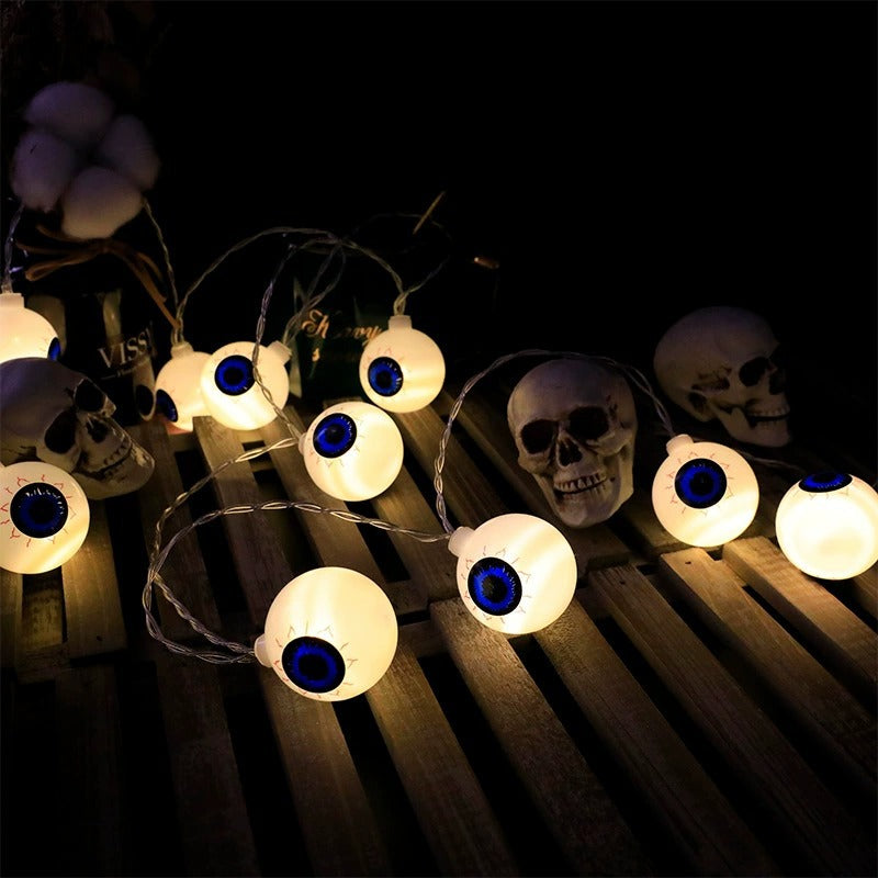 LED Halloween interior decoration light string, festive waterproof eyeball lights, flashing battery box, room arrangement light string