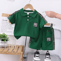 Boys' summer outfit set: new trendy boys' polo shirt & casual short-sleeve t-shirt shorts two-piece set - wholesale