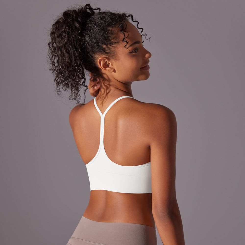 european and american double-sided brushed comfortable i-shaped back yoga wear sports intimates running fitness yoga bra for women