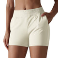 Fashion nude tight flap pocket pants yoga pants tummy control butt lift sports shorts quick-drying breathable running elastic fitness pants