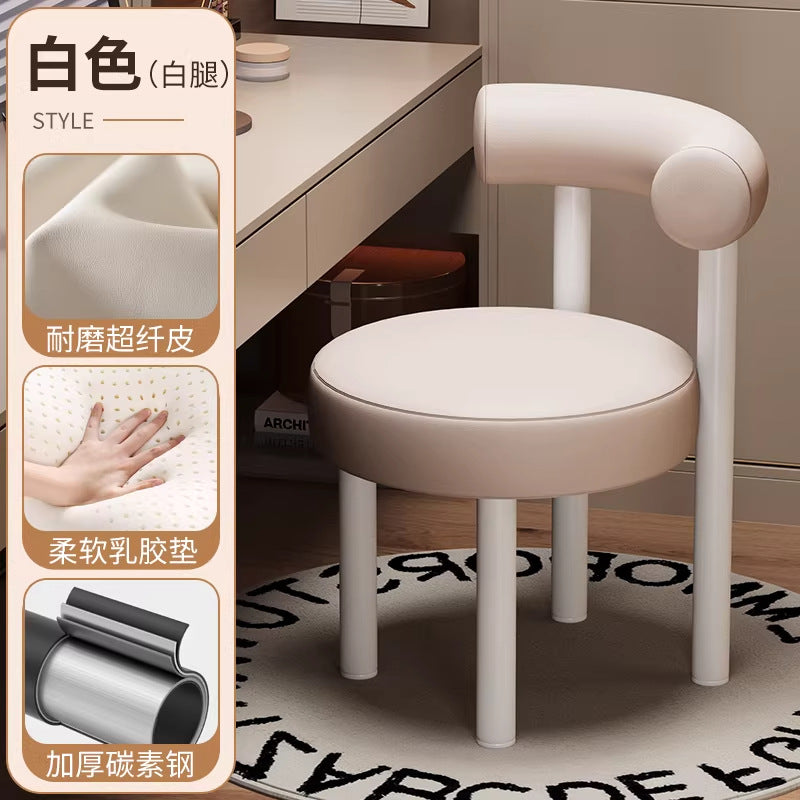 Italian normcore dining chair designer study stainless steel small fat chair fabric restaurant bar chair backrest classyaccessible luxury