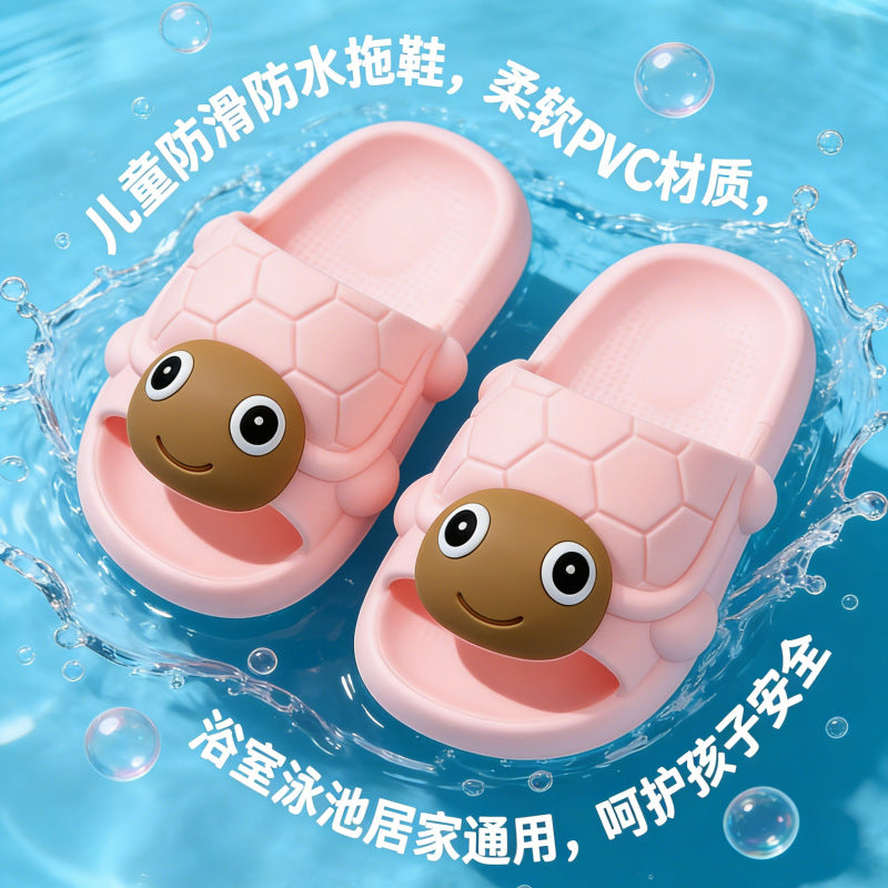 Turtle kids' slippers - cute  new design - summer indoor anti-slip bathroom slides for boys and girls - matching family set