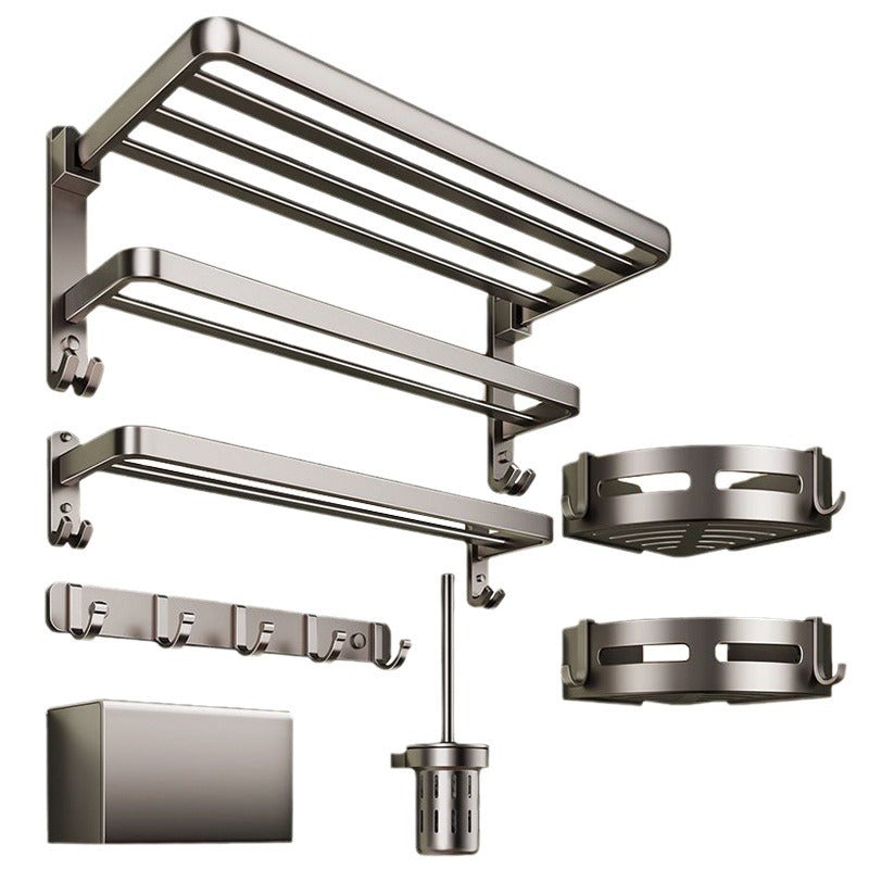 Manufacturer's punch-free bath towel rack, bathroom storage rack, foldable towel rack, bathroom storage rack, wall-mounted