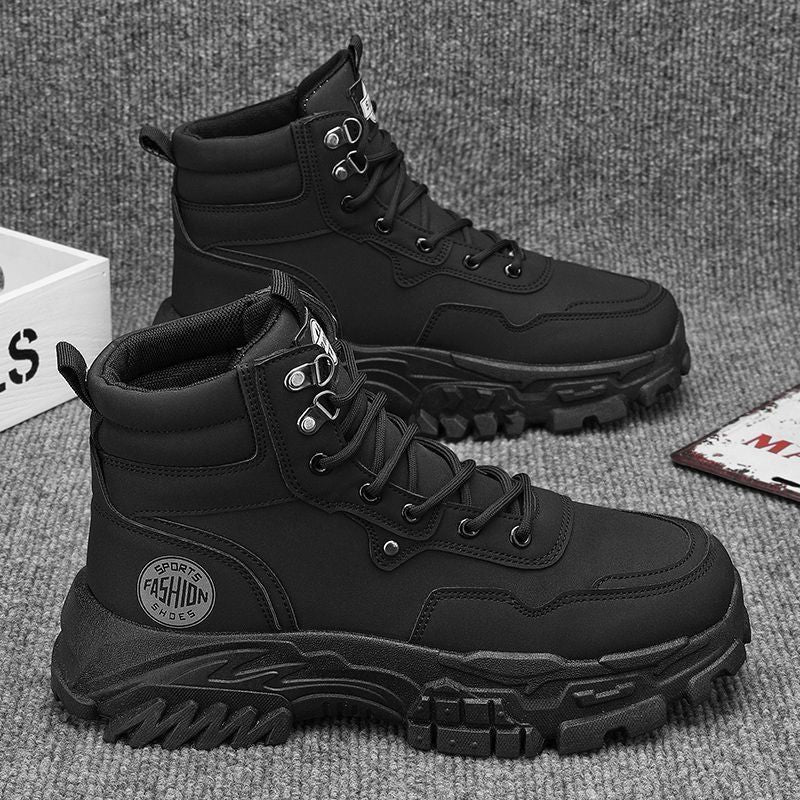 Men's spring 2025 new high-top work boots: trendy, versatile, thick-soled, height-increasing, outdoor martin boots