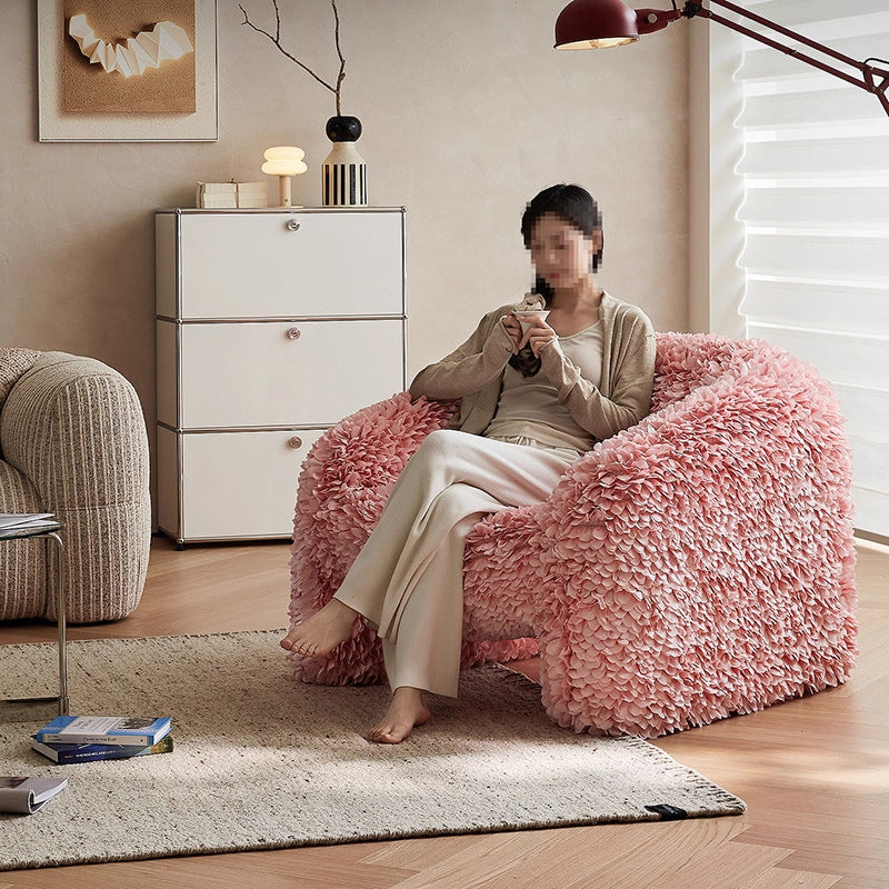 Nordic designer pink petal chair - creative artistic living room flower armchair