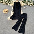 Xiaoxiangfeng wear women's autumeasiest for match sleeveless v neckvest vest loosepantsknittingcardiganhigh waistpants
