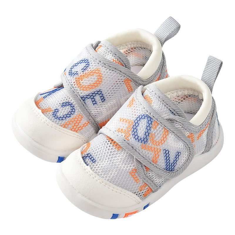 Baby sandals for boys, summer first walker shoes, 0-1-2 years old infant anti-slip soft sole mesh shoes for babies and toddlers, baby girl shoes