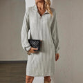 fashionnew arrival women's ribbed high collar silmdress without belt wide pit high elastic waist skirt
