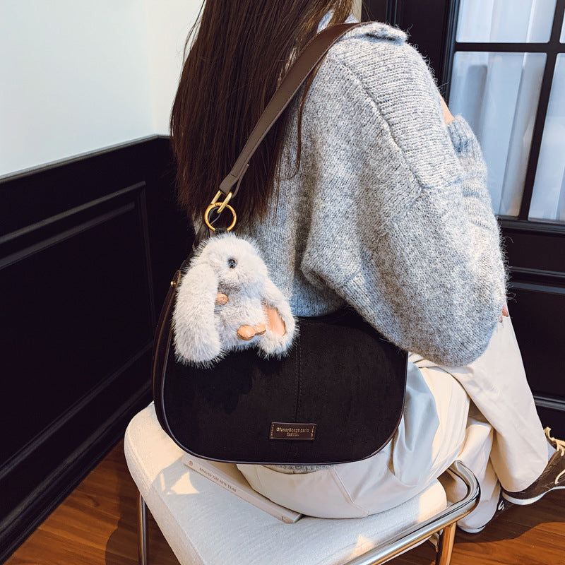 Retro frosted shoulder bag for women new arrival2025fall and winter atmosphere easiest for match armpit bag trendy texture crossbody bag
