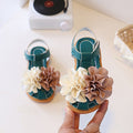 Sweet floral decorated girls' sandals -  summer new arrival - kids' single strap buckle sandals - versatile and stylish outdoor wear