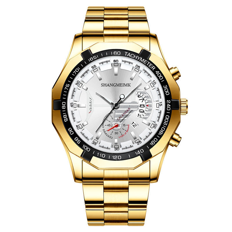 New large dial men's stainless steel watch calendar quartz watch men's watch creative wristwatch manufacturer wholesale dropshipping