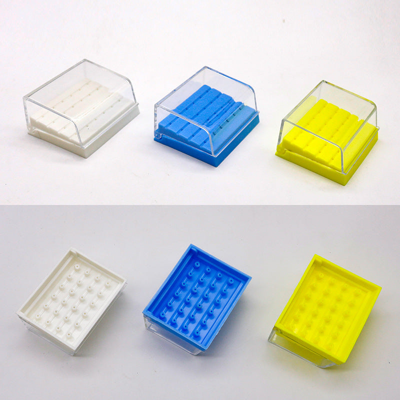 Dental 24-hole high-speed car needle box, dental oral material preparation tooth car needle square box, plastic car needle placement box