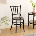 Bamboo chair-black-wooden seat