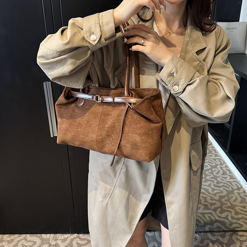 Retro fashion tote bag women's 2025 autumn and winter new large-capacity casual shoulder bag premium underarm bag