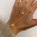 new arrival leaf mitten bracelet bridal jewelry casualclassy sense diamond-encrusted hand chain for women