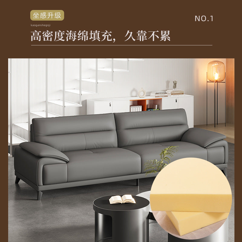 Italian minimalist stainless steel round rock slab coffee table, modern and simple living room set for small apartments, light luxury tea table combination