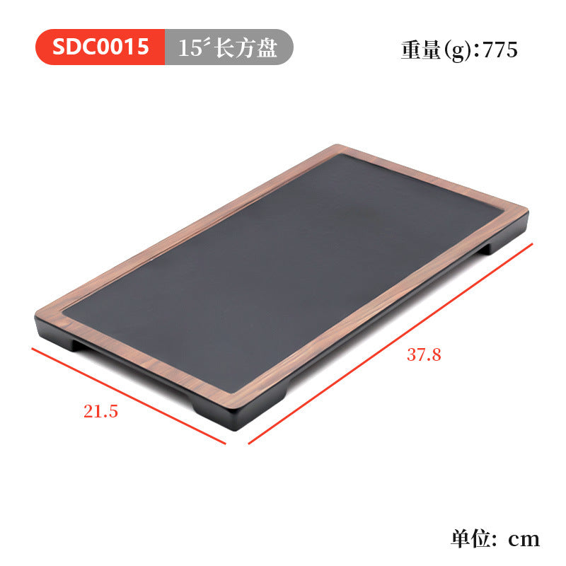 Melamine tableware japanese barbecue plate plastic flat sushi plate commercial hot pot restaurant dish plate steak plate